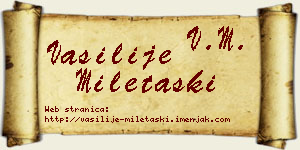 Vasilije Miletaški vizit kartica